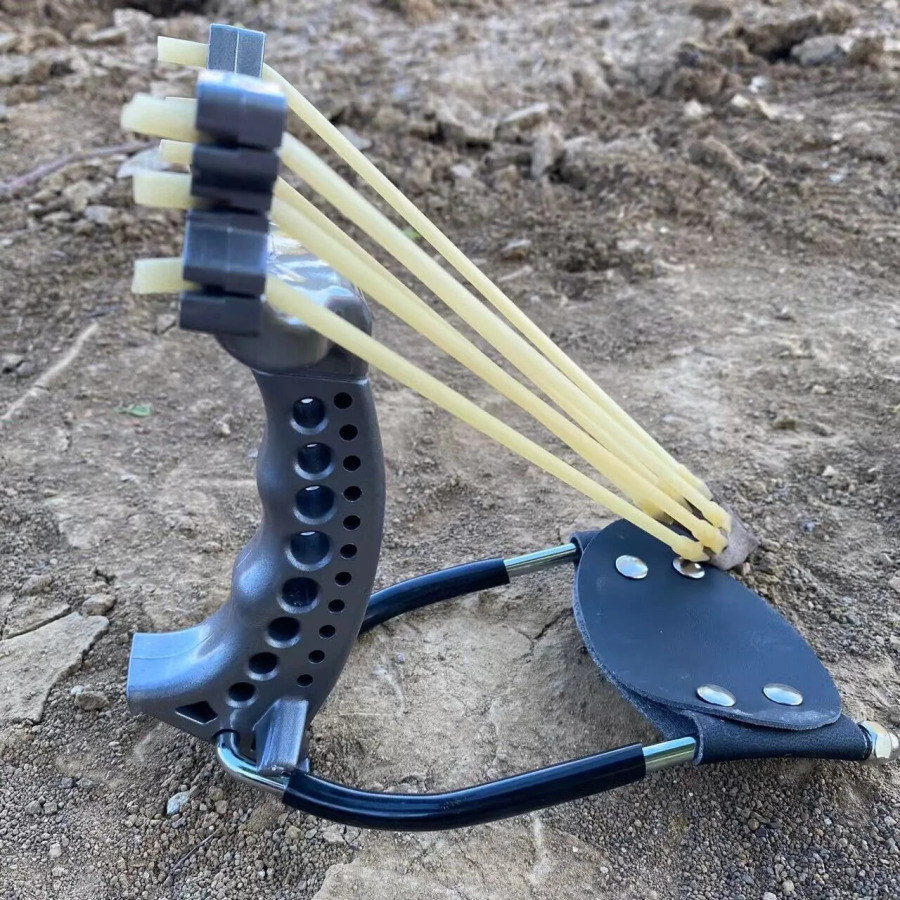 Slingshot, ov katapulti, slingshot otish, bilak tayanchi bilan ov qilish, mehnatni tejash