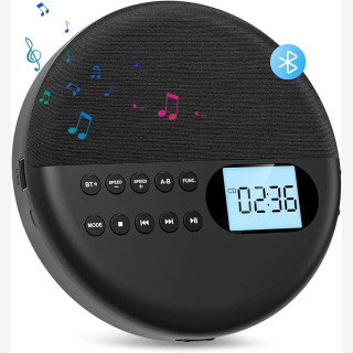 Портативный CD-плеер, двусторонний Bluetooth 5,0, встроенный динамик, HIFI CD, музыка, Walkman ASP, перезаряжаемый USB, воспроизведение без потерь черный