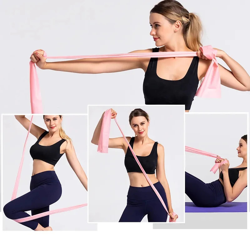 Yoga Pilates mashqlari uchun sport qarshilik bantlari Uy sport zali uchun tabiiy kauchuk lateks elastik tasma Yoga aksessuarlari