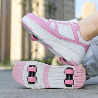 Bolalar konki poyafzallari Bolalar sporti oddiy krossovkalar O'g'il bolalar Qizlar uchun ochiq havoda salqin ko'cha skeytbordi Yangi moda to'rt g'ildirakli
