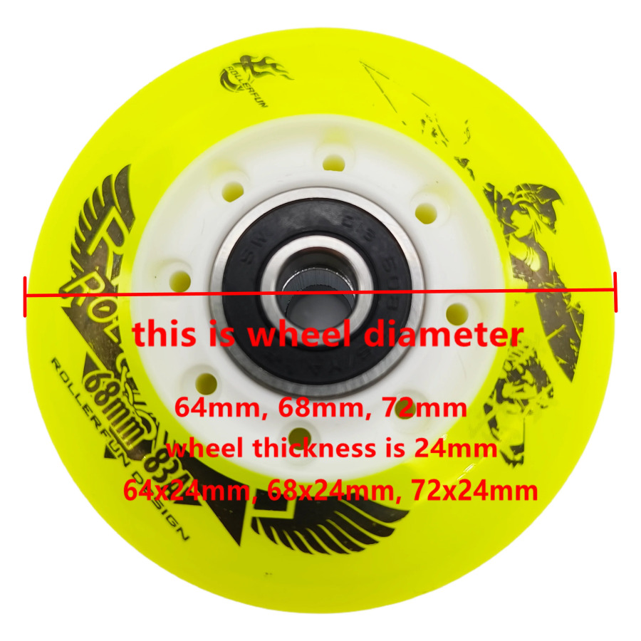 Bolalar konkida uchish g'ildiragi 64mm 68mm 72mm 83a 8 g'ildirak/lot