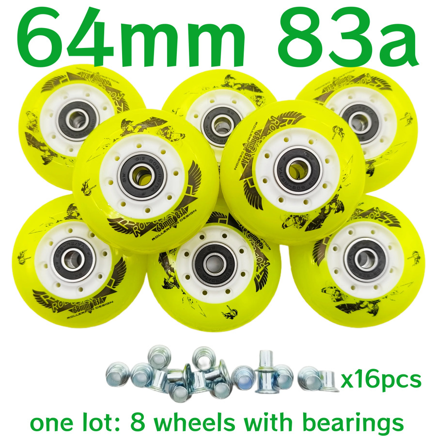 Bolalar konkida uchish g'ildiragi 64mm 68mm 72mm 83a 8 g'ildirak/lot