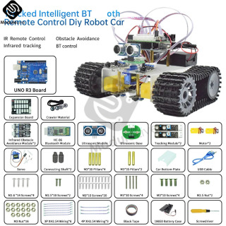 Arduino dasturlash starterlari uchun aqlli robot toʻplami. Oʻrganishni avtomatlashtirish robotlarini qurish uchun oʻquv robototexnikasi kodlari bilan toʻliq toʻplamlar