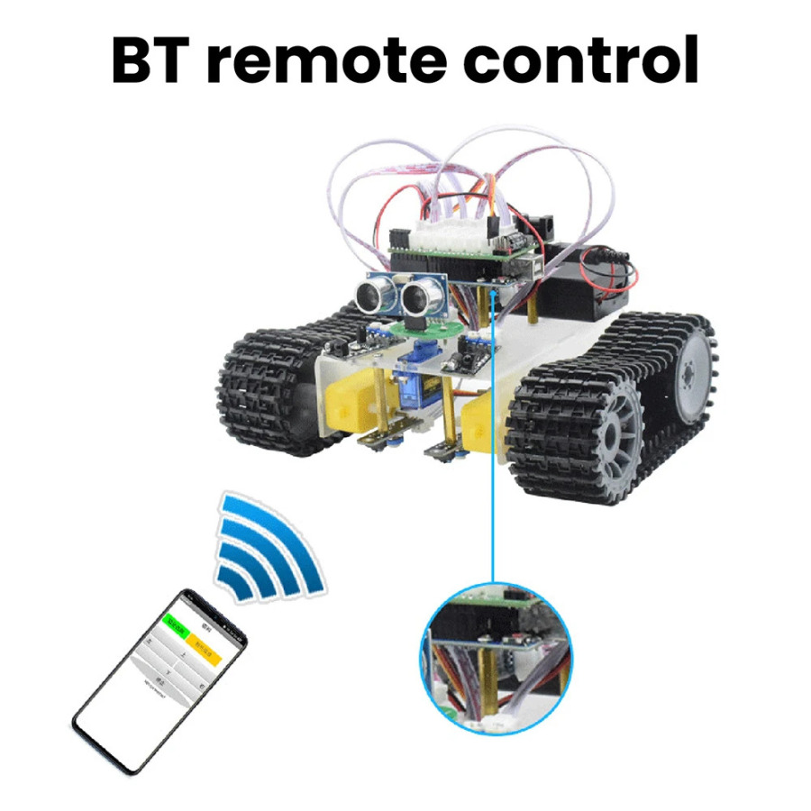 Arduino dasturlash starterlari uchun aqlli robot toʻplami. Oʻrganishni avtomatlashtirish robotlarini qurish uchun oʻquv robototexnikasi kodlari bilan toʻliq toʻplamlar