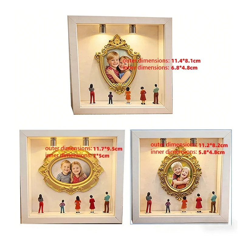 DIY mini muzeyi siluet qutisi to'plami: miniatyura haykalchasi va oltin ramkali bolalar uchun tug'ilgan kun yoki yubiley sovg'asi