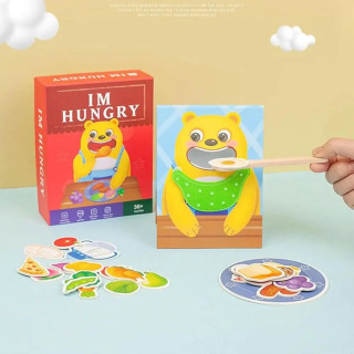 Игровой набор для имитации кормления: развивающая игра с едой, имитация кормления медведем, ролевая игра с ложкой, для совместных игр родителей и детей
