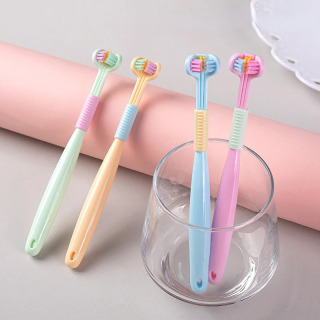 Baby Oral Health Care Kids 360° °   Чистая зубная щетка для чистки зубов, трехсторонняя мягкая зубная щетка ярких цветов, детский уход за зубами, От 3 до 12 лет