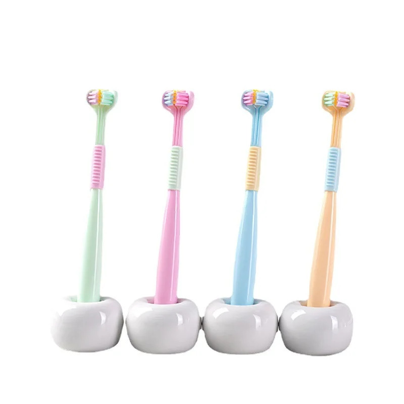 Baby Oral Health Care Kids 360° °   Чистая зубная щетка для чистки зубов, трехсторонняя мягкая зубная щетка ярких цветов, детский уход за зубами, От 3 до 12 лет