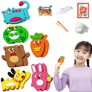 Bolalar uchun DIY tikuv o'yinchoqlari to'plamlari Bolalar hunarmandchiligi tikuvchilik to'plami o'quv tikuv to'plami Tasodifiy uslubda DIY kigiz tikish hayvonlari o'yinchoqlari bolalar uchun