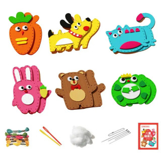 Bolalar uchun DIY tikuv o'yinchoqlari to'plamlari Bolalar hunarmandchiligi tikuvchilik to'plami o'quv tikuv to'plami Tasodifiy uslubda DIY kigiz tikish hayvonlari o'yinchoqlari bolalar uchun