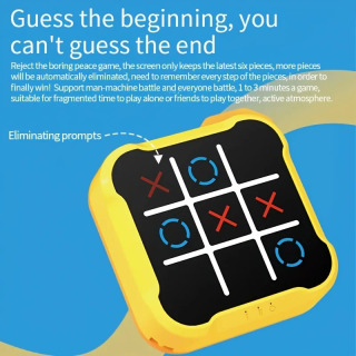 Montessori Elektron Tic Tac Toe Puzzle Stol O'yini: Bolalar va Kattalar uchun Portativ Sayohat O'yini