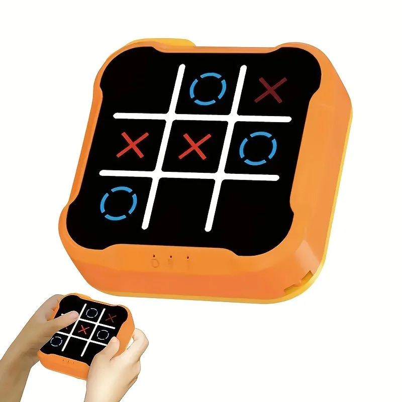 Montessori Elektron Tic Tac Toe Puzzle Stol O'yini: Bolalar va Kattalar uchun Portativ Sayohat O'yini