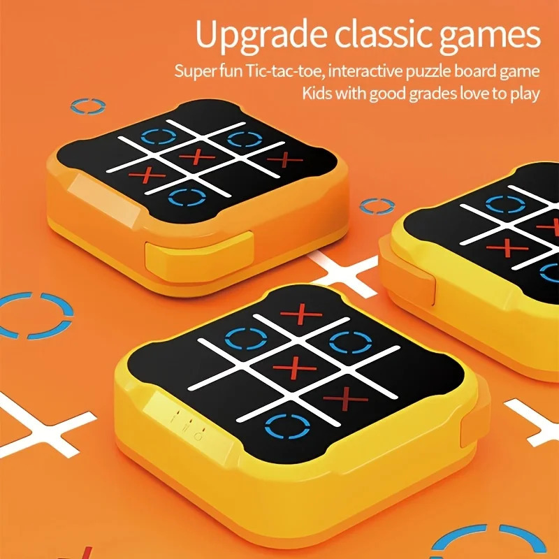 Montessori Elektron Tic Tac Toe Puzzle Stol O'yini: Bolalar va Kattalar uchun Portativ Sayohat O'yini