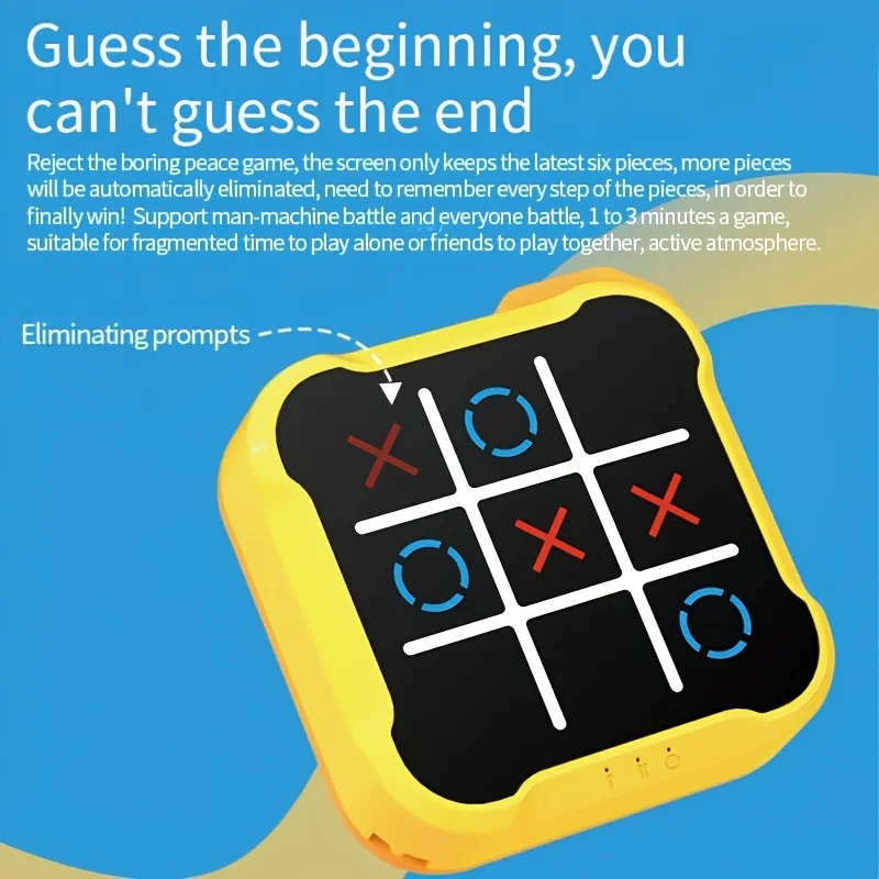 Montessori Elektron Tic Tac Toe Puzzle Stol O'yini: Bolalar va Kattalar uchun Portativ Sayohat O'yini