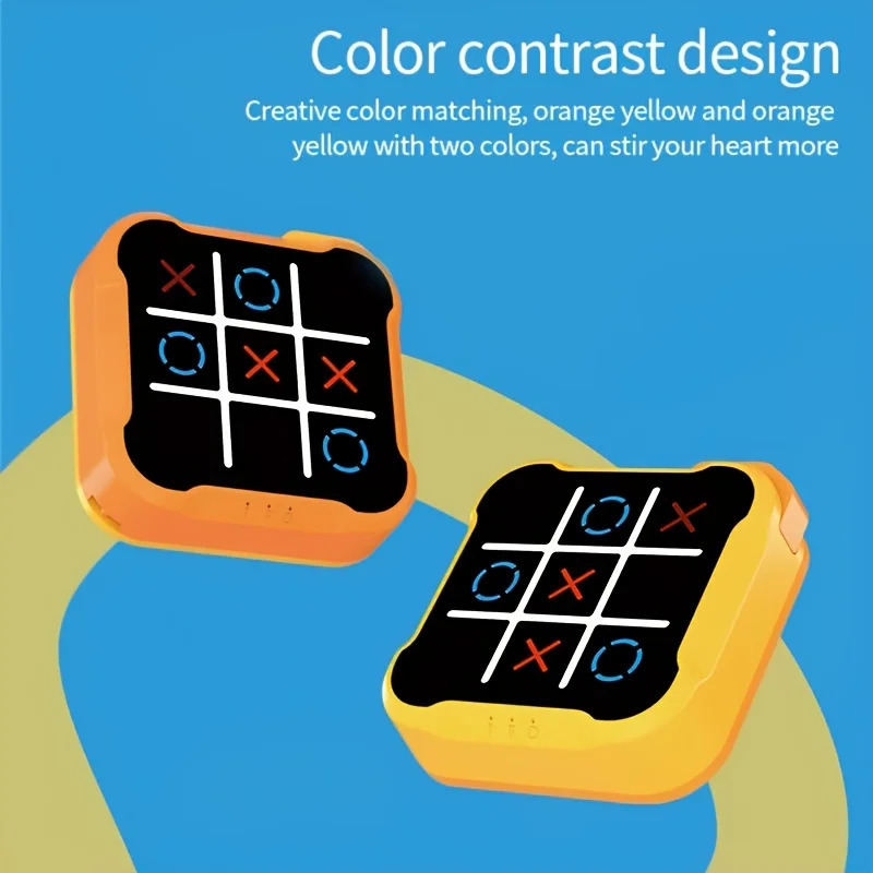 Montessori Elektron Tic Tac Toe Puzzle Stol O'yini: Bolalar va Kattalar uchun Portativ Sayohat O'yini