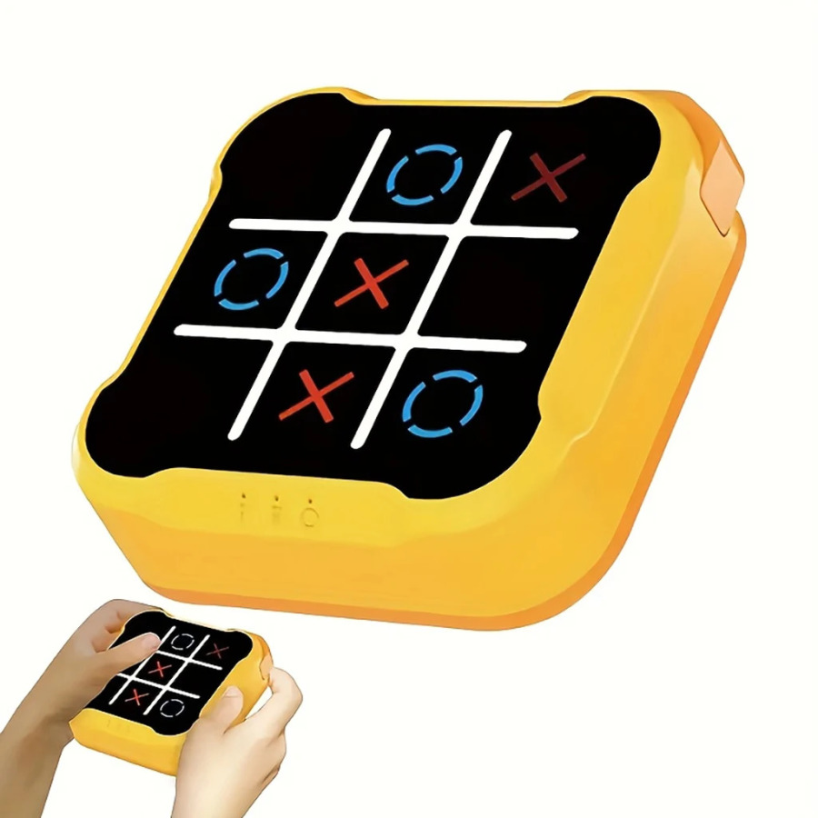 Montessori Elektron Tic Tac Toe Puzzle Stol O'yini: Bolalar va Kattalar uchun Portativ Sayohat O'yini
