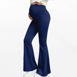Одежда для беременных, леггинсы для йоги, высокая талия, подтягивающие брюки-клеш, повседневные модные брюки для беременных женщин