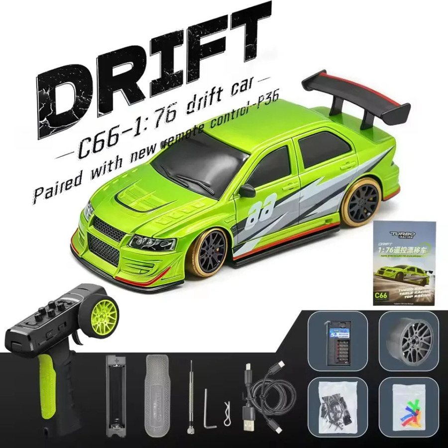 Turbo Racing 1:76 C66 Drift RC Car RTR Radio Полностью пропорциональный игрушечный автомобиль с дистанционным управлением с гироскопом Детские настольные игрушки Автомобиль