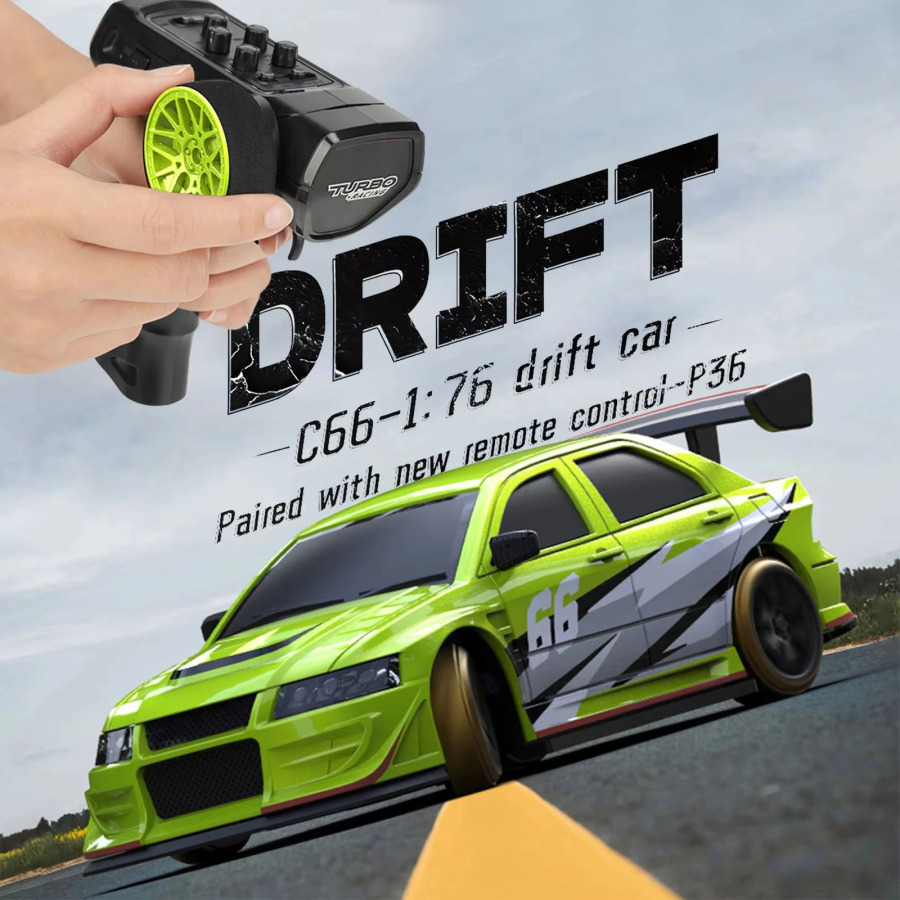 Turbo Racing 1:76 C66 Drift Giroskopik radio bilan to'liq proportsional masofadan boshqarish pulti o'yinchoqlari RTR ish stoli o'yinchoqlari Bolalar kattalar uchun