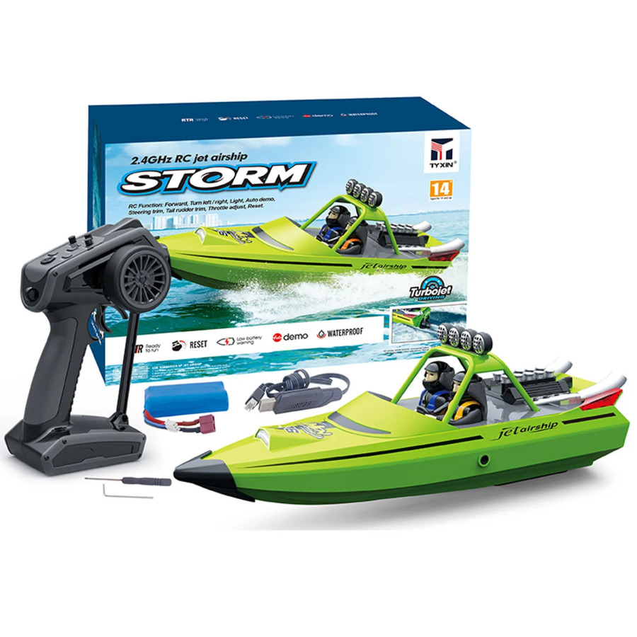 RC RTR Boat Lights Самостоятельный реактивный корабль 2,4G Радиоуправление Гоночная лодка Игрушка для взрослых Игрушки Подарок на открытом воздухе
