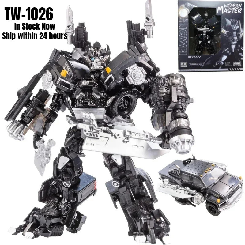 (Stokda) Transformatsiya BAIWEI TW1026 TW-1026 TW-1026B TW1026B Ironhide KO SS14 Weaponeer LS09 qotishma robot figurasi