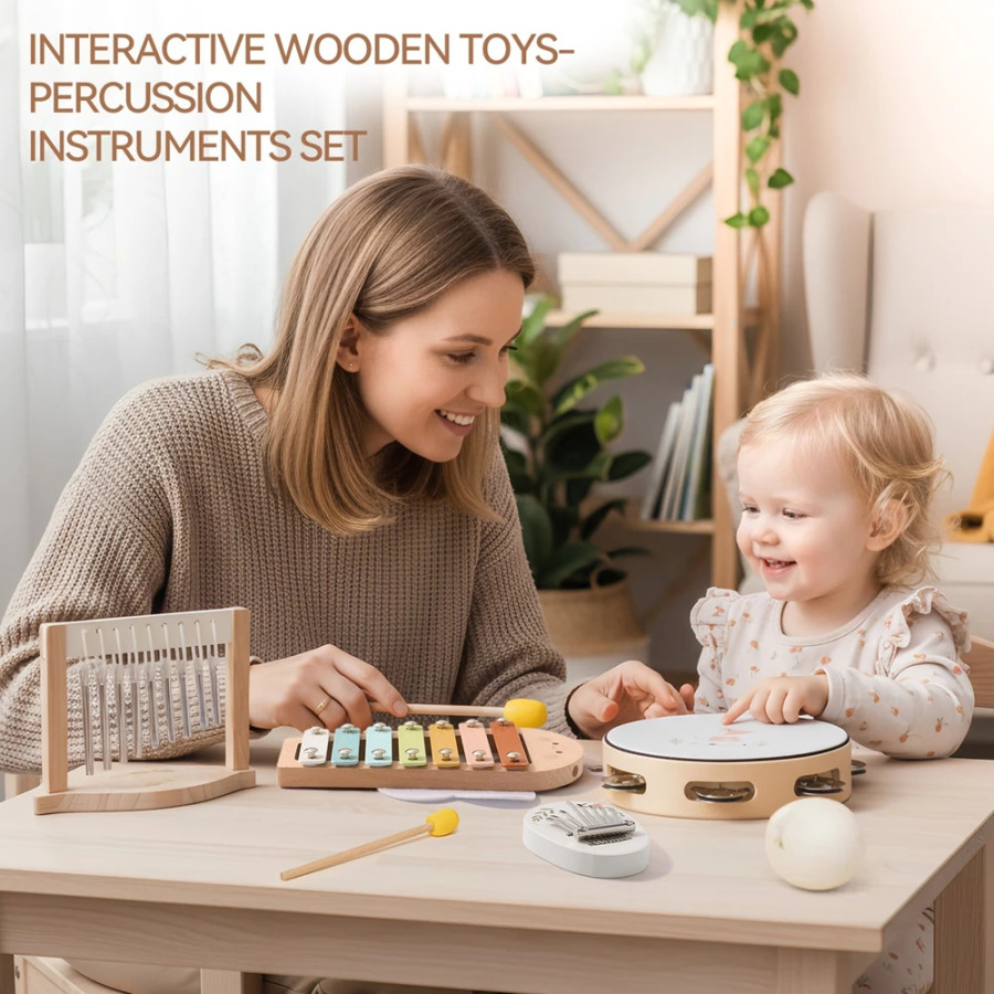 Montessori musiqa asboblari musiqa o'yinchoqlari 0-12 oylik chaqaloq baraban ksilofon chaqaloq o'yinchoqlari chaqaloq o'quv yog'och erta rivojlanish asboblari