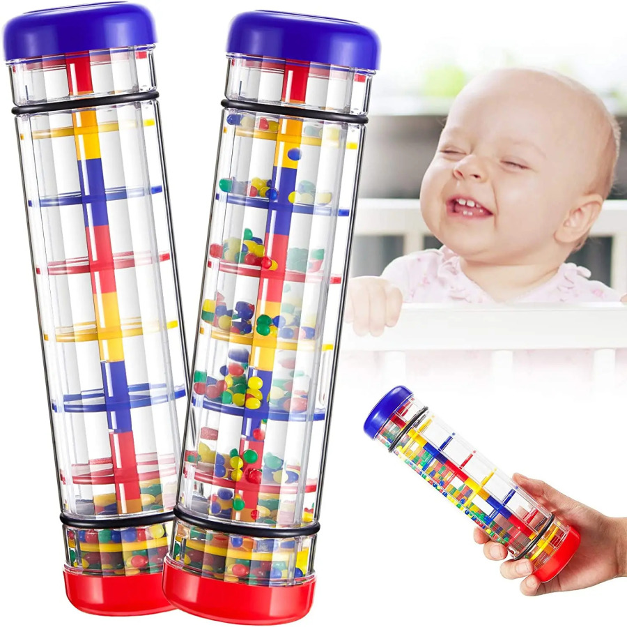 Chaqaloq musiqa asboblari Chaqaloq o'yinchoqlari 1 2 3 yoshli Montessori chaqaloq yomg'ir shang'irog'i Rainmaker musiqali sensorli o'yinchoqlar
