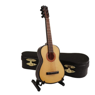 Yog'ochdan yasalgan cholg'u asboblari to'plami Dekorativ bezaklar Mini klassik gitara qo'llab-quvvatlanadigan miniatyura modellari bezaklar sovg'alar