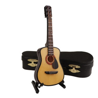 Yog'ochdan yasalgan cholg'u asboblari to'plami Dekorativ bezaklar Mini klassik gitara qo'llab-quvvatlanadigan miniatyura modellari bezaklar sovg'alar