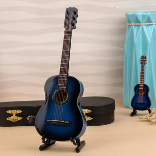 Yog'ochdan yasalgan cholg'u asboblari to'plami Dekorativ bezaklar Mini klassik gitara qo'llab-quvvatlanadigan miniatyura modellari bezaklar sovg'alar