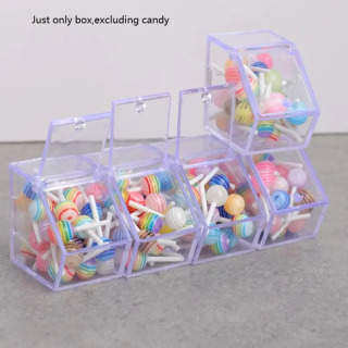 Dollhouse o'yinchoq aksessuarlari - Mini Clear Stend Modeli 5 dona supermarket bezaklari