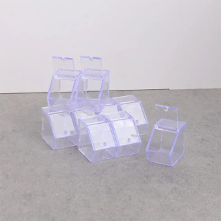 Dollhouse o'yinchoq aksessuarlari - Mini Clear Stend Modeli 5 dona supermarket bezaklari