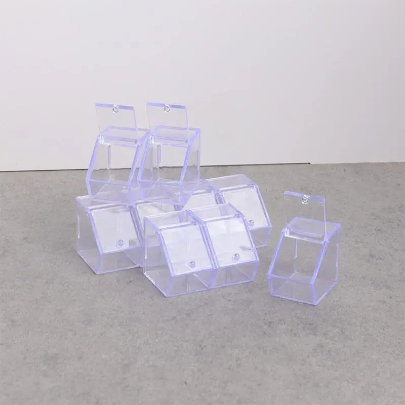 Dollhouse o'yinchoq aksessuarlari - Mini Clear Stend Modeli 5 dona supermarket bezaklari