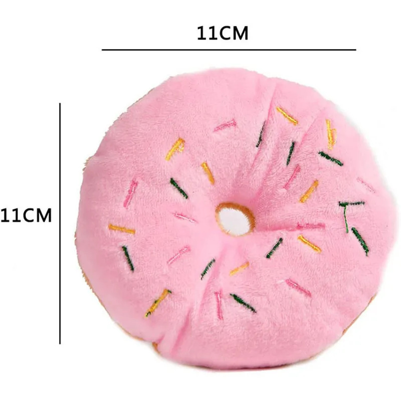 Yumshoq peluş donut it o'yinchoqlari chaynash it o'yinchoqlari Yoqimli kuchukcha Squeaker o'yinchoqlar Kichik o'rta itlar uchun kulgili interaktiv o'yinchoqlar