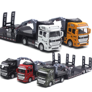 1:50 qotishma tekis transport vositasi bir nechta treylerlar 33 sm modelli avtomobil bulutli narvonli yuk mashinasi ekskavatori