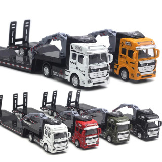 1:50 qotishma tekis transport vositasi bir nechta treylerlar 33 sm modelli avtomobil bulutli narvonli yuk mashinasi ekskavatori