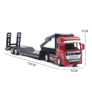 1:50 qotishma tekis transport vositasi bir nechta treylerlar 33 sm modelli avtomobil bulutli narvonli yuk mashinasi ekskavatori