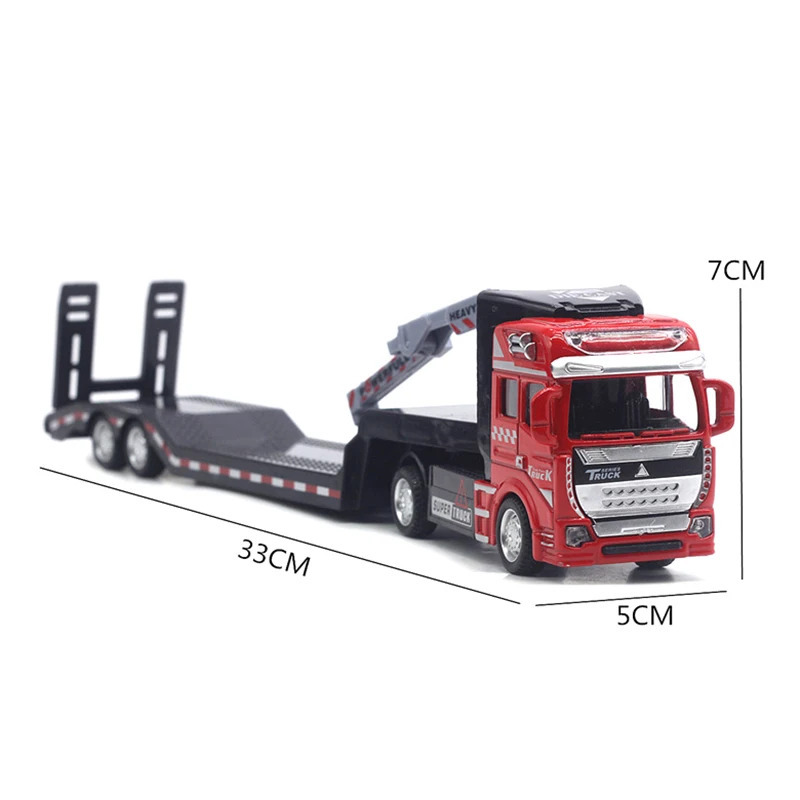 1:50 qotishma tekis transport vositasi bir nechta treylerlar 33 sm modelli avtomobil bulutli narvonli yuk mashinasi ekskavatori
