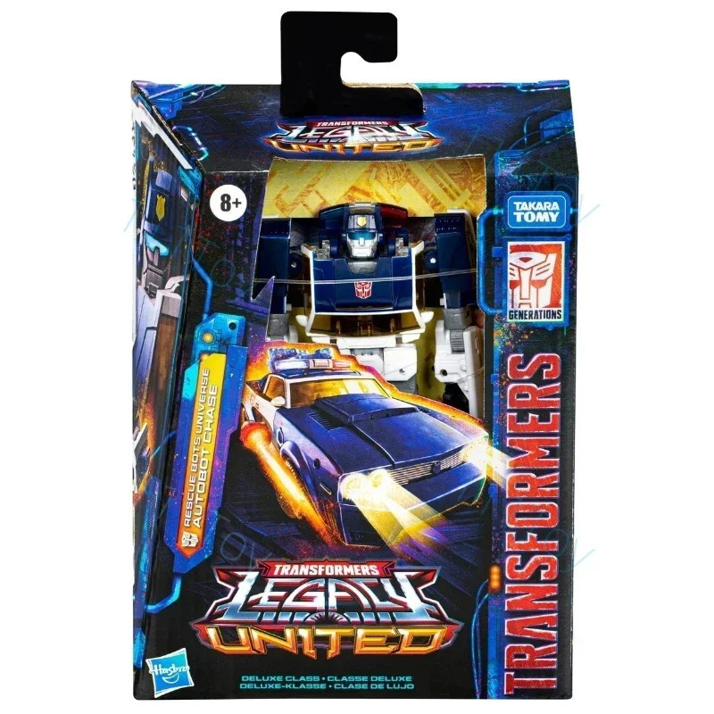 Stokda Hasbro Transformers klassik o'yinchoqlar Legacy United Deluxe Class Chase Action Figure Robot O'yinchoqlar To'plamli sovg'alar Xobbi