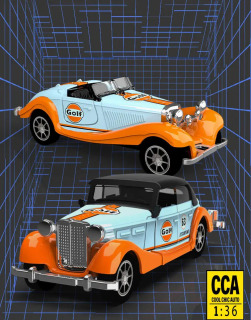 Классический 1:36 Gulf Ретро Винтаж Автомобиль из сплава Power Игрушечный автомобиль Модель Мальчика Модель Автомобиля