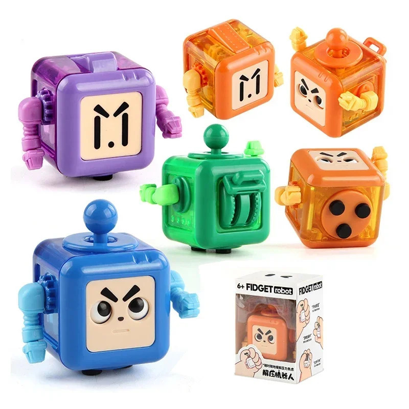 Bolalar uchun stressni bartaraf etuvchi robotlar Fidget o'yinchoqlari Sehrli kub antistress qo'lda kattalar uchun autizm uchun sovg'alar vaqtni yo'q qilish uchun ajoyib Fidget bloklari