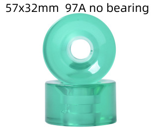 8 ta konkida g'ildiraklari to'plami: silliq yurish uchun bardoshli 57x32mm 97A yoki yanada barqaror skeytbord tajribasi uchun 58x32mm 82A.