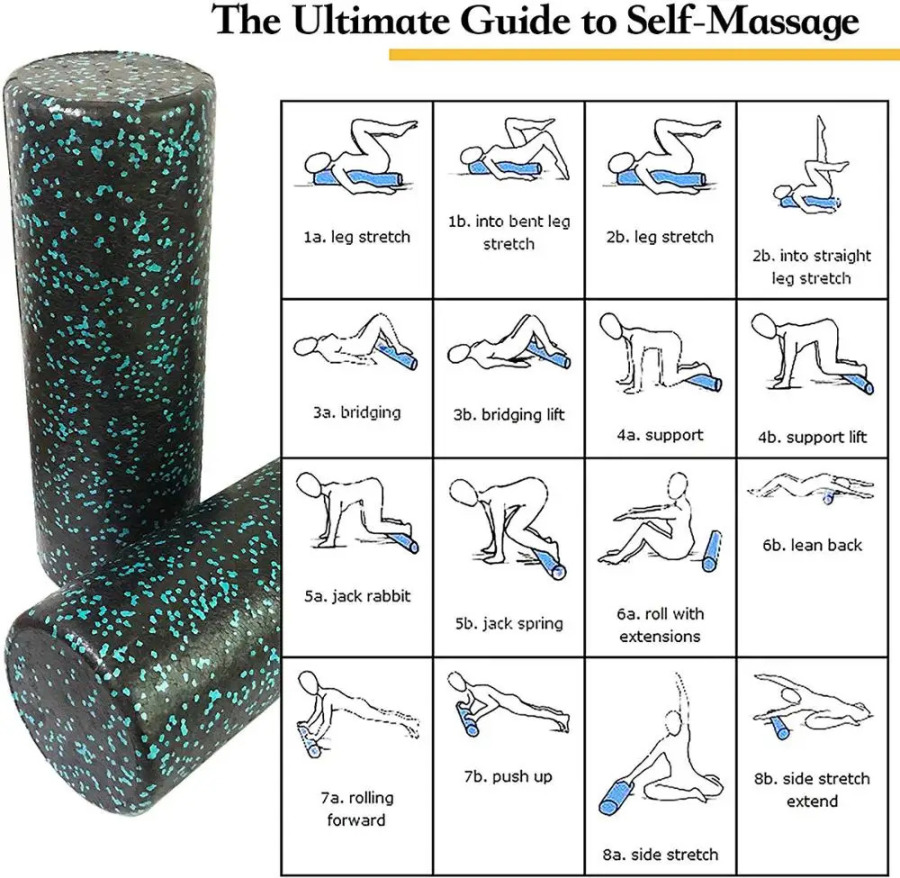 30/45 sm yoga rolikli to'plami yuqori zichlikli EPP ko'pikli massaj to'pi to'plami yeryong'oq shakli Pilates tana mashqlari gimnastika zali o'z-o'zidan miofasiyal davolash vositasi