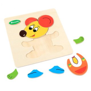 Детские игрушки 3D деревянные головоломки, игрушки-головоломки для детей, мультяшные пазлы с животными, интеллект, детские развивающие головоломки, игрушки
