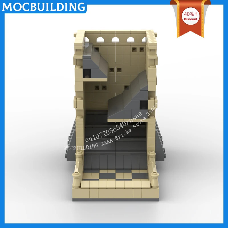 Конструктор MOC: Модель башни в тематической игровой сцене, архитектурные игрушки в стиле городского пейзажа, кирпичики для самостоятельной сборки, креативный подарок