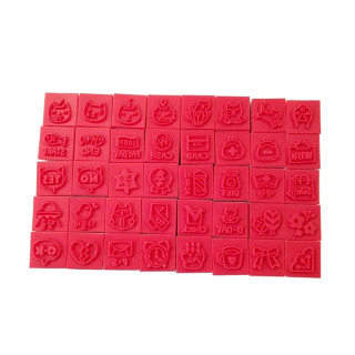 40 dona/to'plam Yoqimli multfilm shtampi DIY yog'och rezina shtamplar to'plami DIY Scrapbooking kundaligi hunarmandchilik taklifnomalari uchun san'at hunarmandchiligini yasash