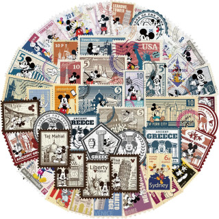 50 dona. Disney Retro Mikki shtamplari Multfilm stikerlari Bolalar o'yinchoqlari uchun kulgili graffiti stikerlari
