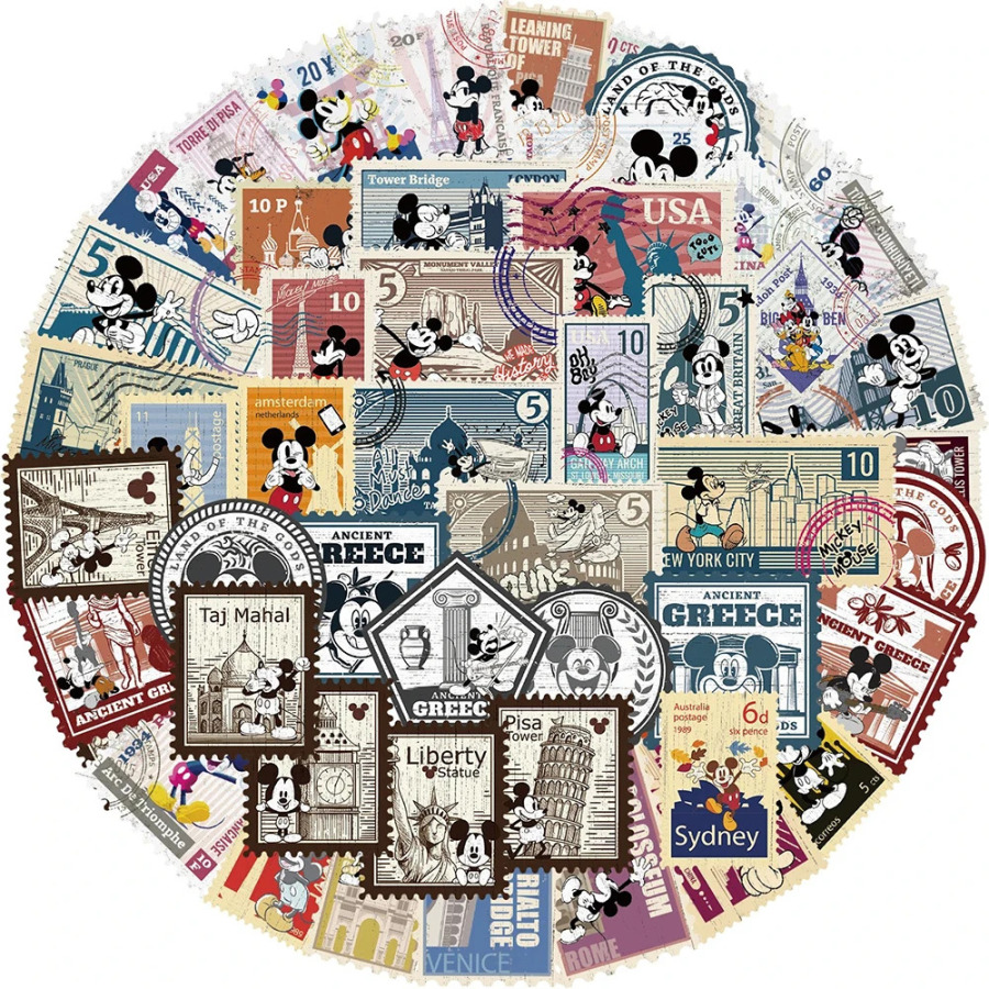 10/30/50 dona. Disney Retro Mikki shtamplari Multfilm stikerlari Qiziqarli Graffiti stikerlari Bolalar o'yinchoqlari uchun DIY kantselyariya bloknoti telefon stikerlari