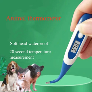 Professional elektron chorvachilik termometri yumshoq uchi suv o'tkazmaydigan veterinariya uskunalari hayvonlar uchun xavfsiz tez o'lchash tibbiy asboblari