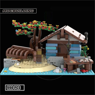 MOC qayiq kabinasi qurilish bloklari Qalʻaning arxitekturasi texnologiyasi gʻishtlari DIY montaj koʻrgazmasi modeli oʻyinchoqlar Rojdestvo sovgʻalari Светло-серый